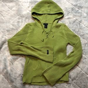 Abercrombie Green Ribbed Hoodie